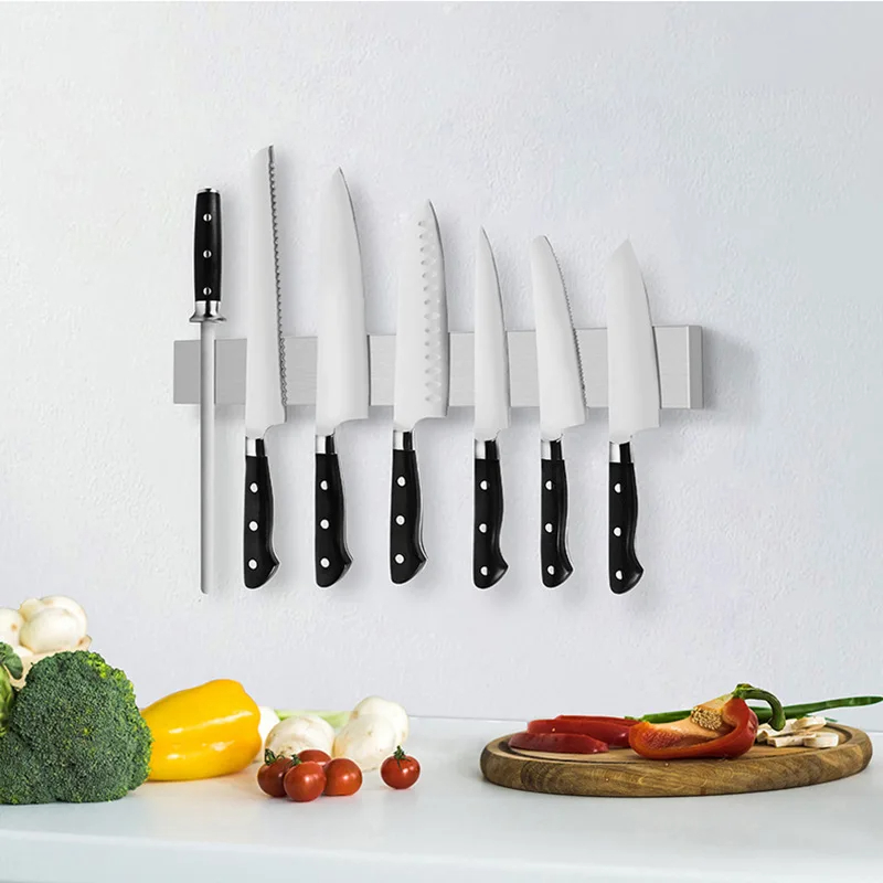 Magnetic Knife Strip - プロの磁気ナイフストリップ,ステンレス鋼,ホルダーラック,包丁バー,30 cm, 40 cm, 50 cm,アクセサリー