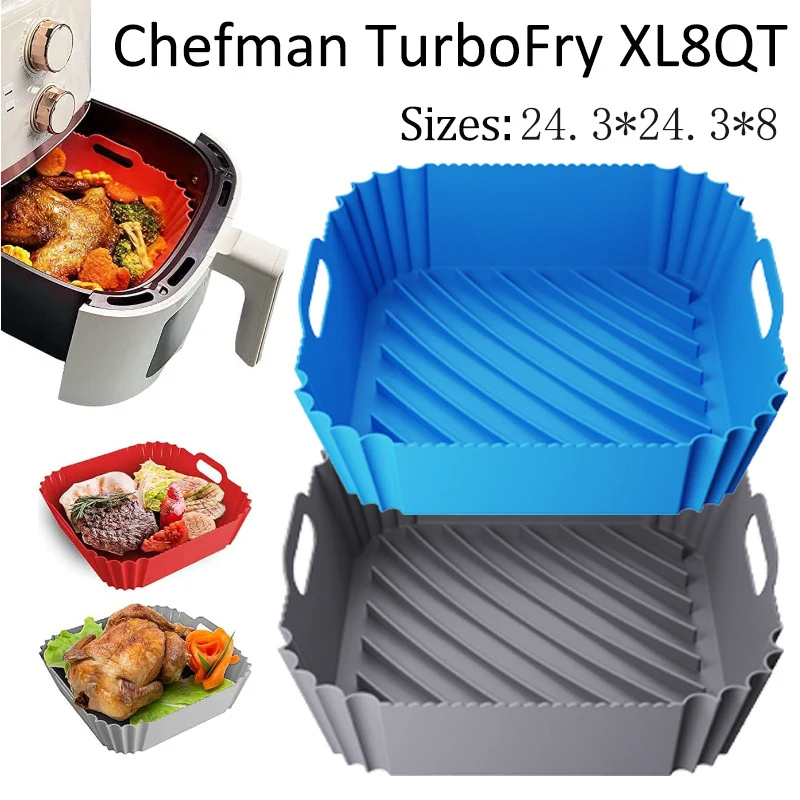 Kitchen Gadgets Air Fryer - 大型エアフライヤーシリコンバスケットトレイポットスクエアノンスティックノンフライヤーベーキングモールドライナー Bpa フリーキッチン調理アクセサリー