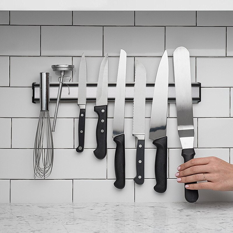 Magnetic Knife Strip - 1pcこの磁気ナイフストリップでキッチンスペースを最大化するスチールナイフバーホルダーラック器具ツール用