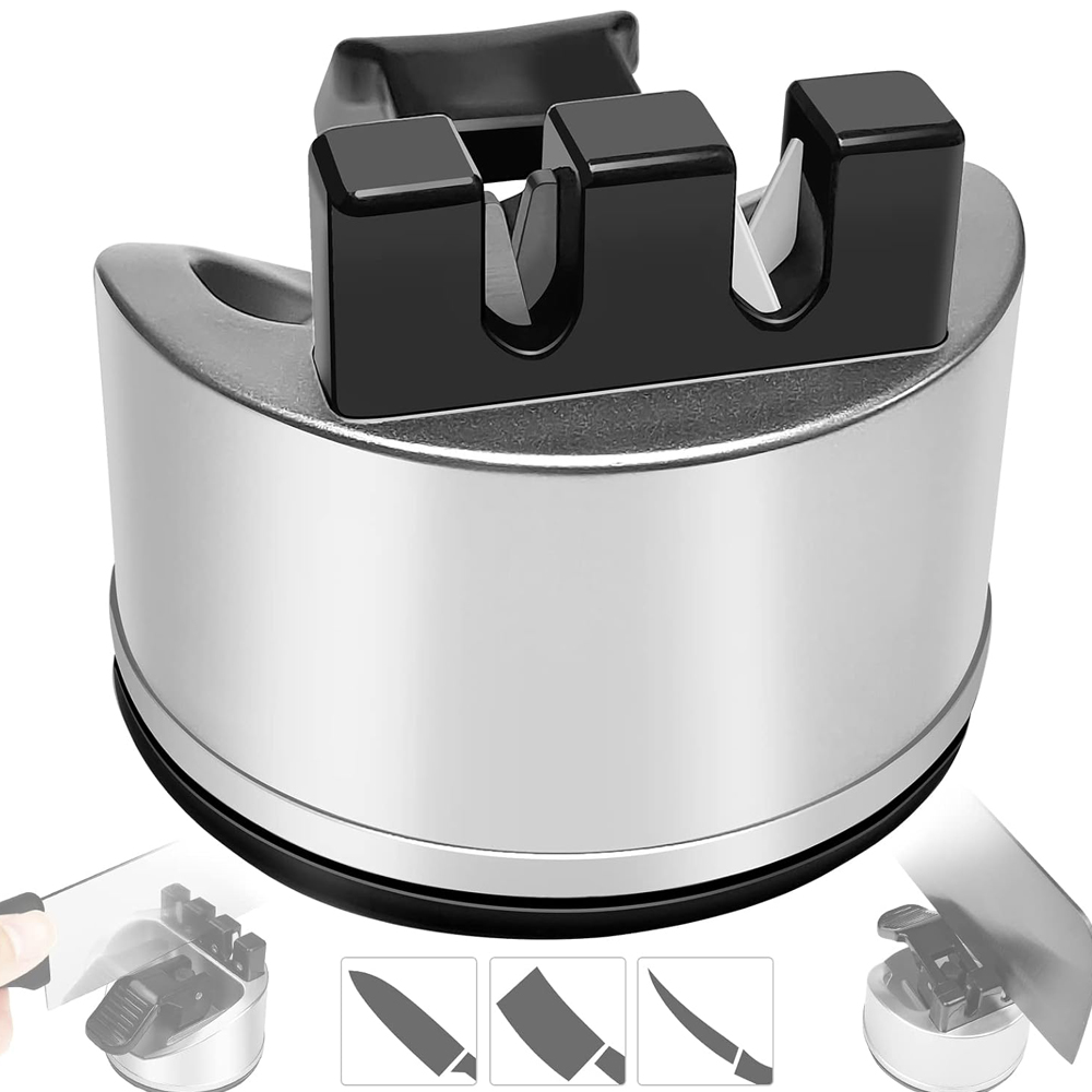 Kitchen Gadgets New 2025 - 2025年新型ハンズフリー包丁研ぎ器、吸盤付きポケットナイフ研ぎ器、あらゆるナイフ、キッチンナイフアクセサリーガジェット対応