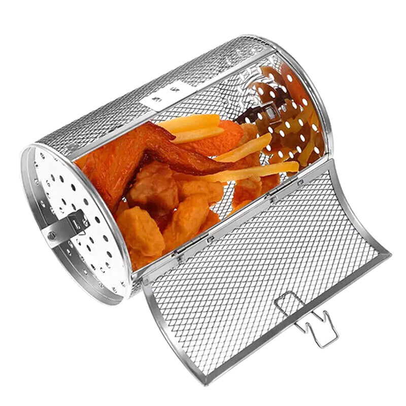Kitchen Gadgets Air Fryer - ステンレス鋼グリルロティサリーオーブンキッチン用フライバスケットコーヒー豆グリルケージドラムラックエアフライヤーアクセサリーユニバーサル
