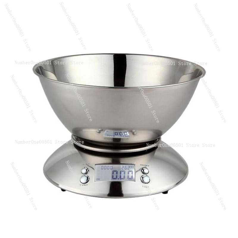 Digital Kitchen Scale - デジタルキッチンスケール ステンレス製食品スケール ボウルとタイマー付き ベーキングや料理に