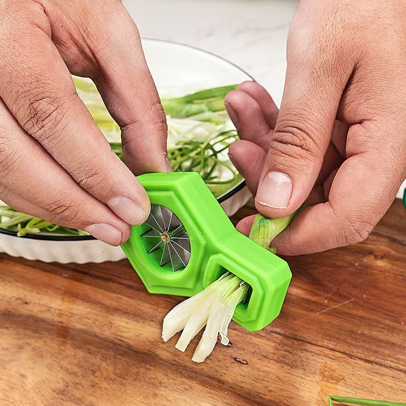 Kitchen Gadgets Drawing - キッチン用品 ネギカッター ステンレス製 梅の花型ネギカッター 家庭用クイックネギ切り器