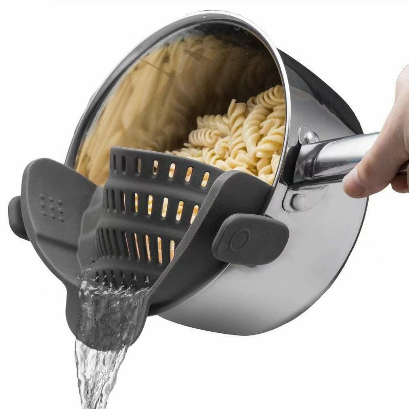 Kitchen Gadgets Pasta - シリコーンキッチンストレーナークリップオン鍋とフライパン排水ラックパスタ麺野菜フルーツストレーナーザルキッチンガジェット