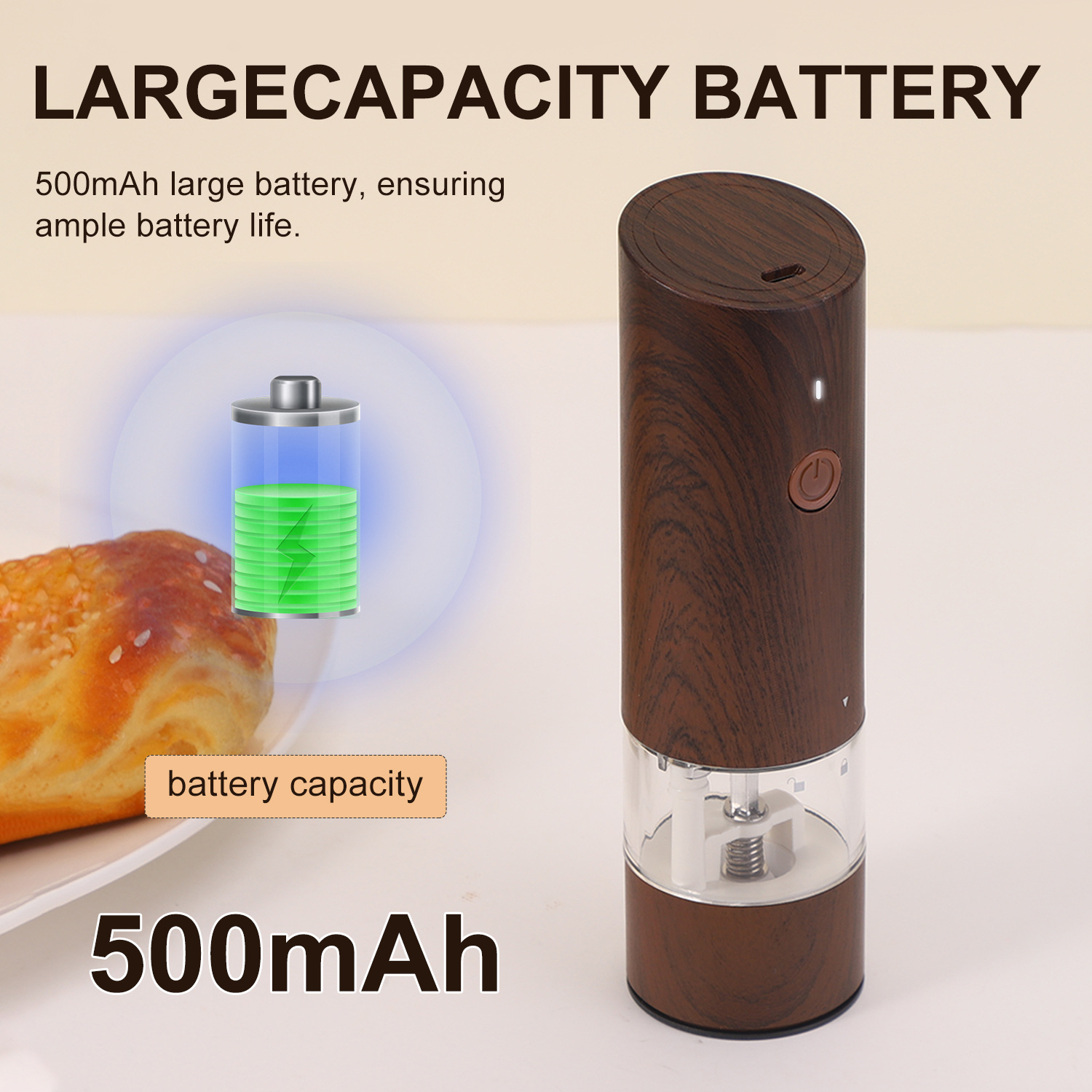電動海塩と胡椒グラインダーセット、粗さ調整可能、詰め替え可能 - Kitchen Gadgets For Cooking のレビューと価格