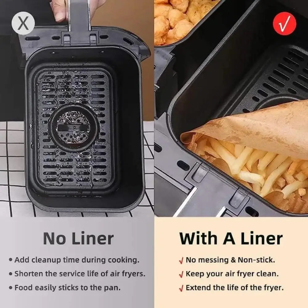 50/100 個使い捨てエアフライヤー紙長方形キッチンベーキ - Kitchen Gadgets Air Fryer のレビューと価格