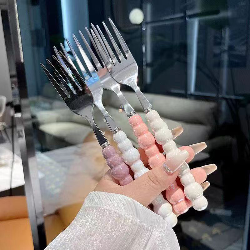 パールハンドルフォークデザート用家庭用ステーキステンレス鋼フ - Kitchen Gadgets Pasta のレビューと価格
