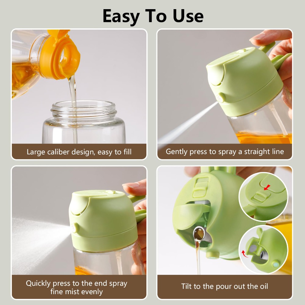 2in1オイルディスペンサー/注ぎ口付きオリーブオイルスプレ - Kitchen Gadgets For Cooking のレビューと価格