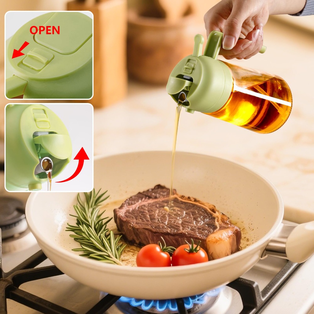 2in1オイルディスペンサー/注ぎ口付きオリーブオイルスプレ - Kitchen Gadgets For Cooking のレビューと価格