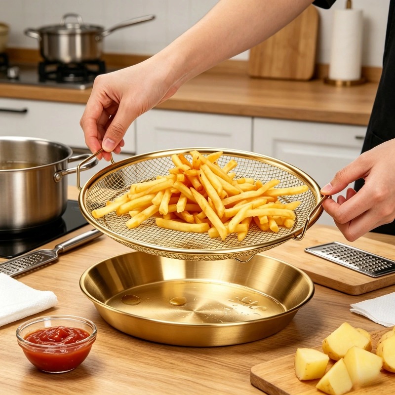 ゴールド製ヘビーデューティーディープフライヤーラックトレイメ - Kitchen Gadgets Air Fryer のレビューと価格