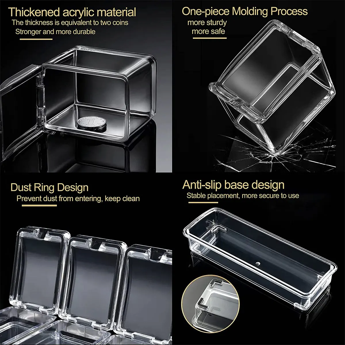 クリア調味料ボックス 4 個セット クリスタル調味料保存容器 - Korean Kitchen Gadgets のレビューと価格