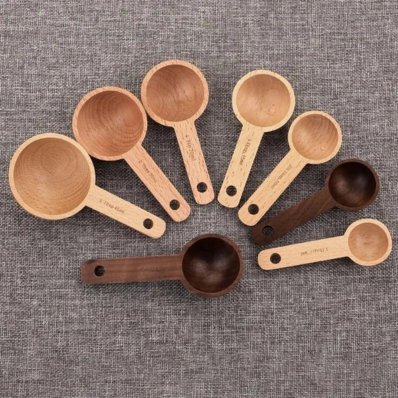 木製計量スプーン 7.5-45ML ポータブル ブナ材/クル - Kitchen Gadgets For Gifts のレビューと価格