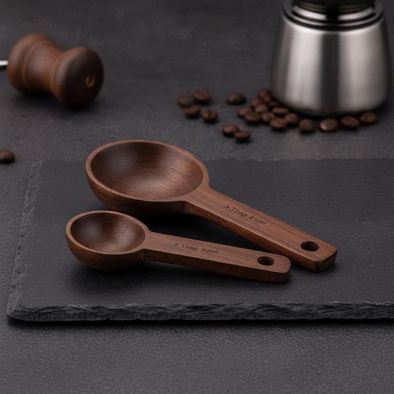 木製計量スプーン 7.5-45ML ポータブル ブナ材/クル - Kitchen Gadgets For Gifts のレビューと価格