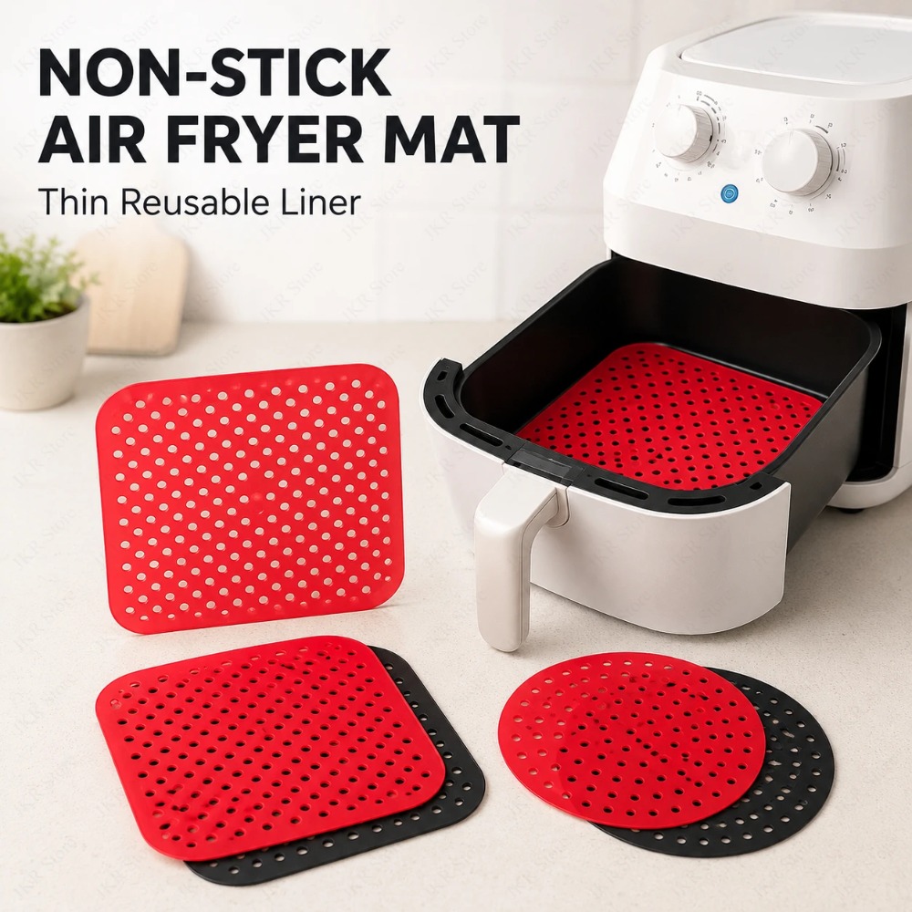ノンスティックシリコンエアフライヤーライナー、再利用可能なク - Kitchen Gadgets Air Fryer のレビューと価格