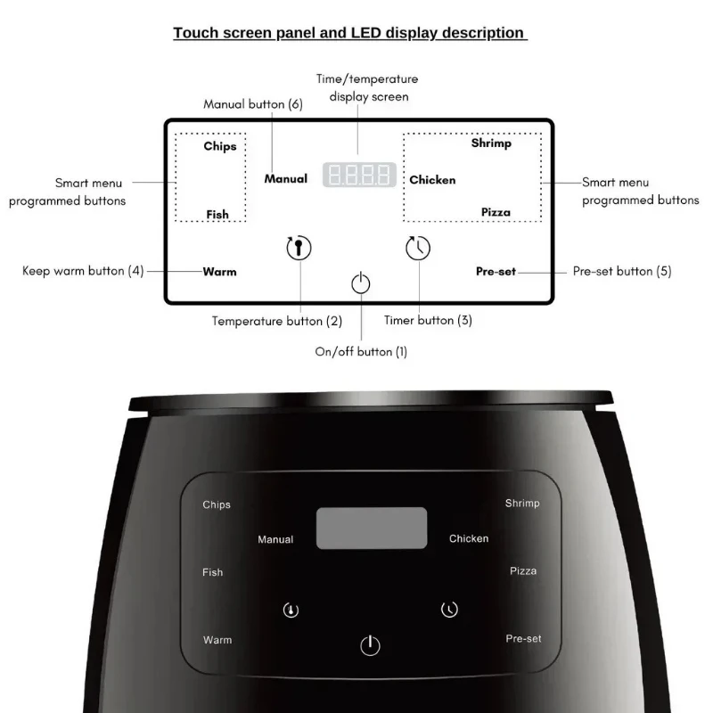 6L エアフライヤー多機能インテリジェントタッチスクリーンオ - Kitchen Gadgets Air Fryer のレビューと価格