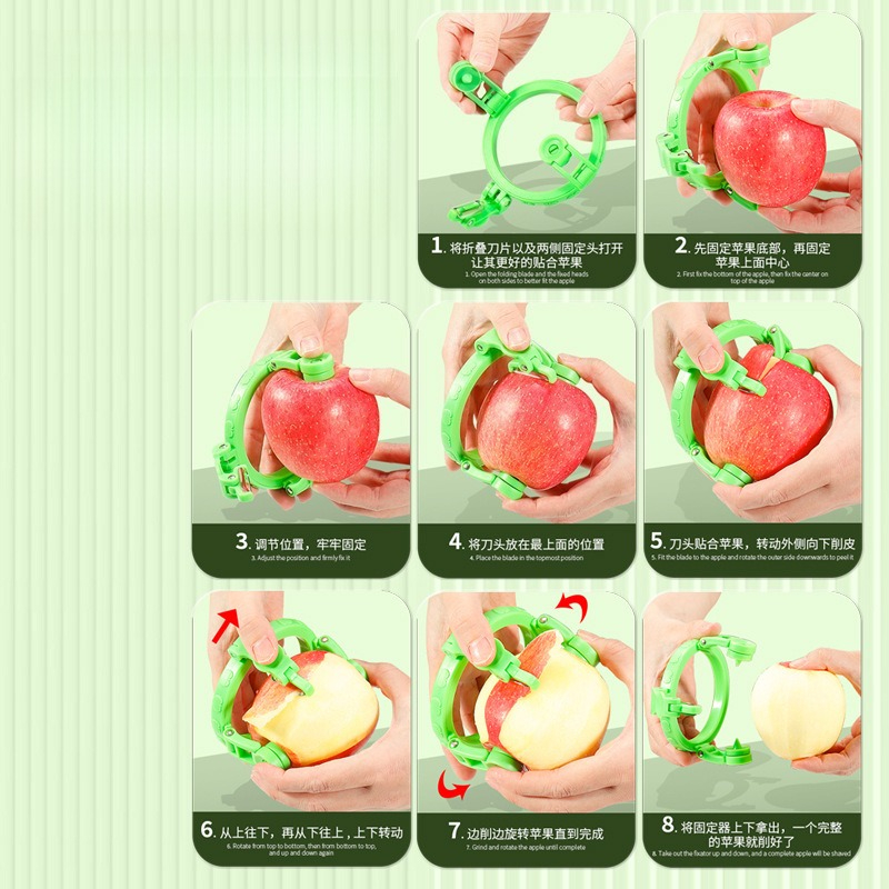 ハンドヘルド回転式リンゴ皮むき器、フルーツ・野菜用スパイラル - Kitchen Gadgets Ideas のレビューと価格