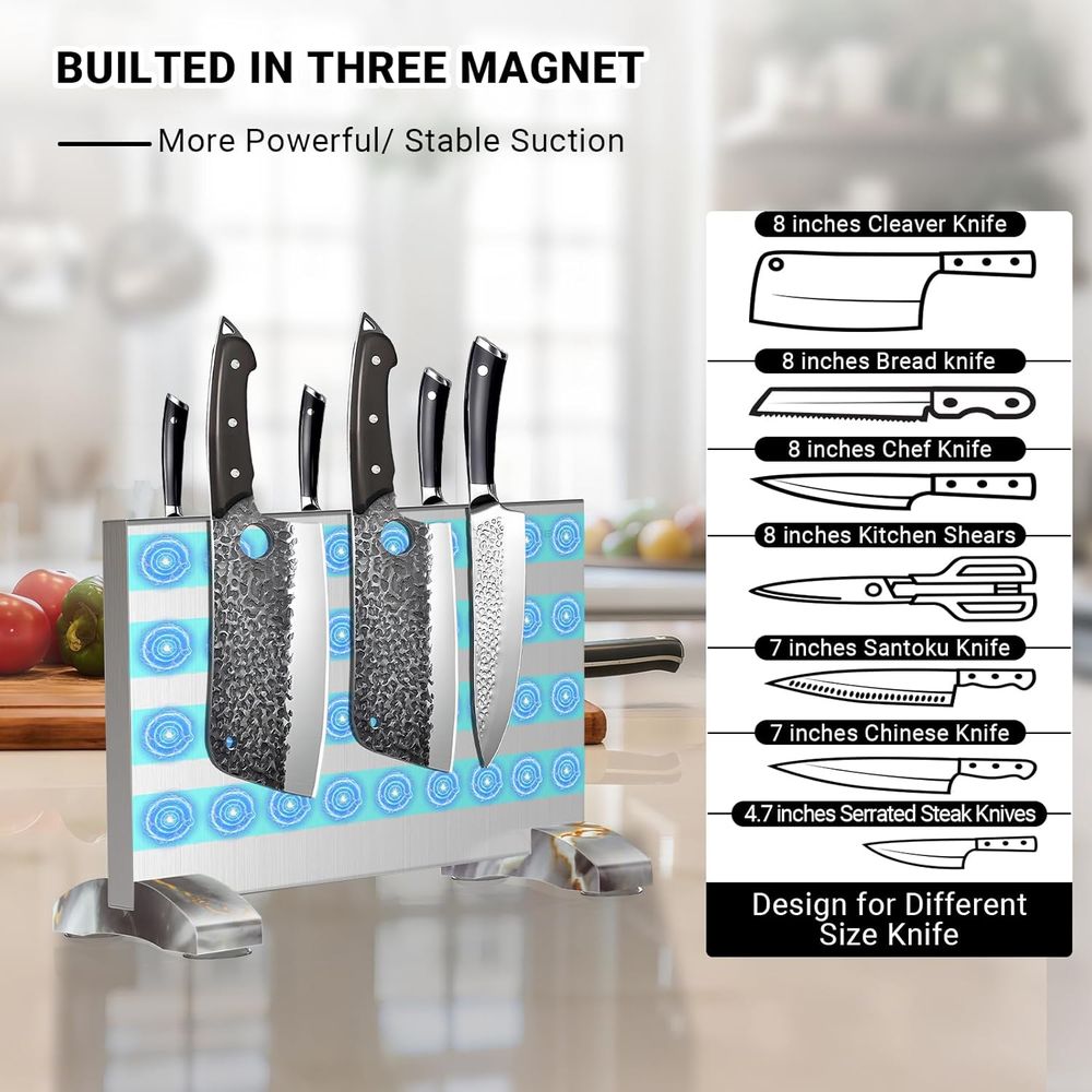 磁気ブロックスタンドナイフなし両面磁気ホルダーラックキッチン - Magnetic Knife Strip のレビューと価格