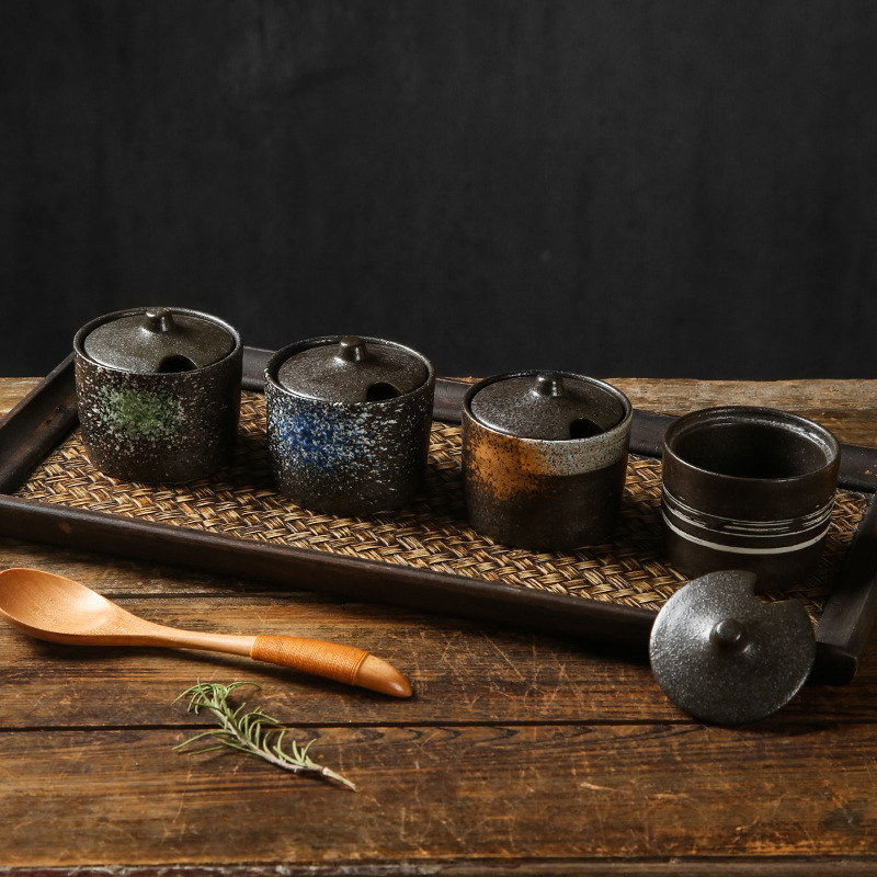 和風ヴィンテージセラミック調味料瓶チリ収納ボックス蓋付き砂糖 - Korean Kitchen Gadgets のレビューと価格