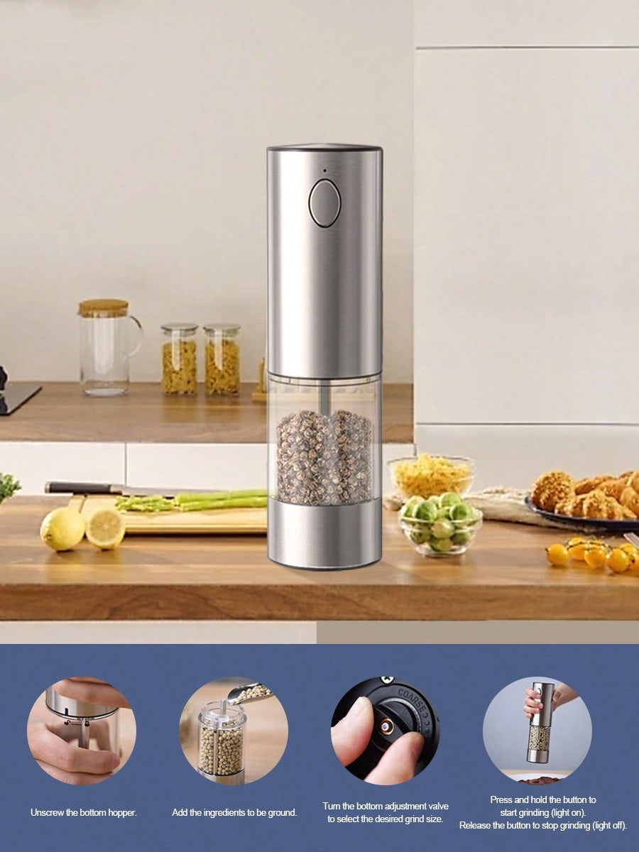 2ピース電動ソルトペッパーグラインダーセット、USB充電、L - Kitchen Gadgets Ideas のレビューと価格