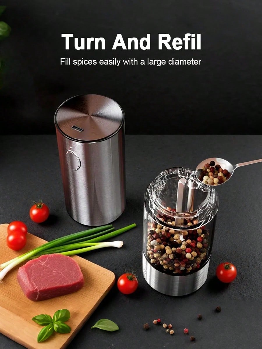 2ピース電動ソルトペッパーグラインダーセット、USB充電、L - Kitchen Gadgets Ideas のレビューと価格