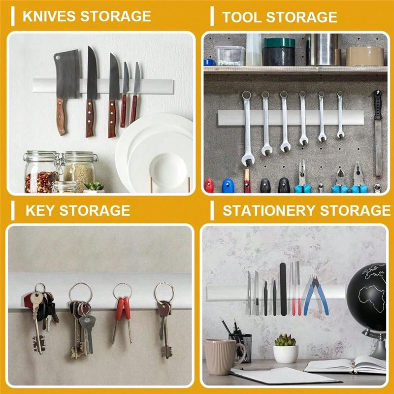 A76K 多目的磁気ナイフホルダー、壁掛け用ステンレス鋼ナイ - Magnetic Knife Strip のレビューと価格
