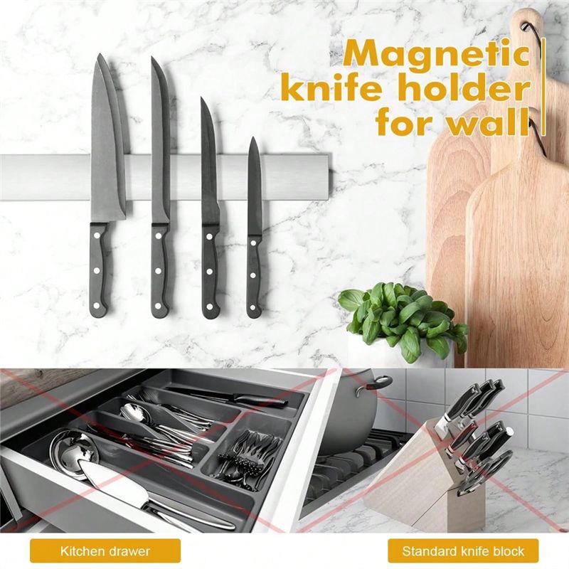 A76K 多目的磁気ナイフホルダー、壁掛け用ステンレス鋼ナイ - Magnetic Knife Strip のレビューと価格