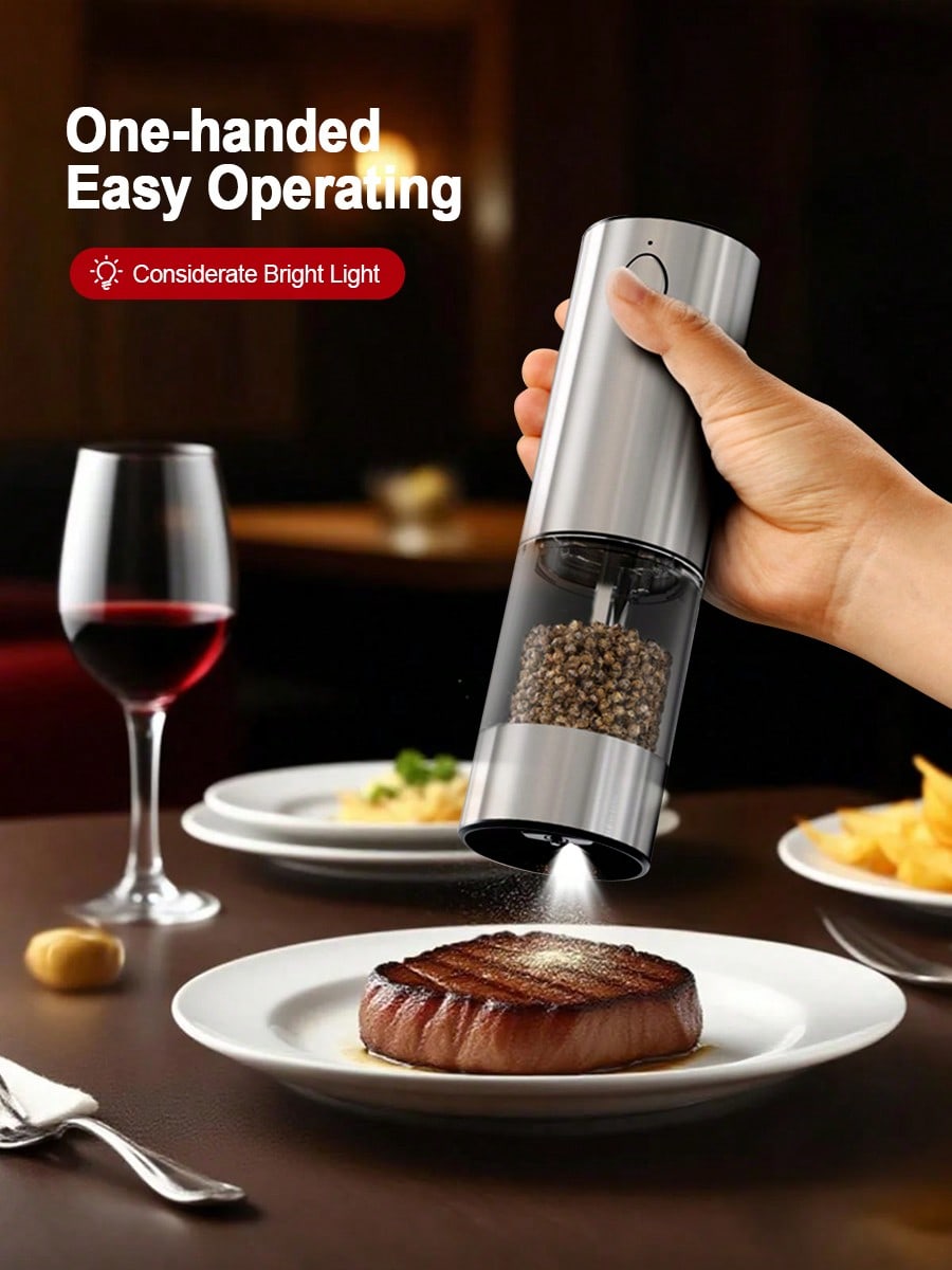 2ピース電動ソルトペッパーグラインダーセット、USB充電、L - Kitchen Gadgets Ideas のレビューと価格