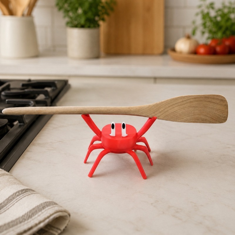 赤いカニのスプーン置き、かわいいカニ型のキッチンカウンター用 - Kitchen Gadgets For Gifts のレビューと価格