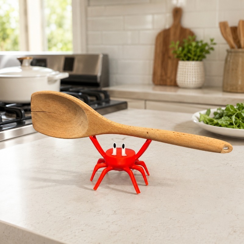 赤いカニのスプーン置き、かわいいカニ型のキッチンカウンター用 - Kitchen Gadgets For Gifts のレビューと価格