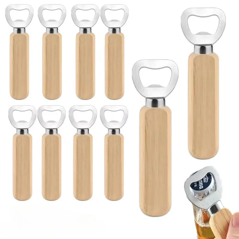ステンレス鋼木製ボトルオープナー 家庭用キッチンバーレストラ - Kitchen Gadgets For Gifts のレビューと価格