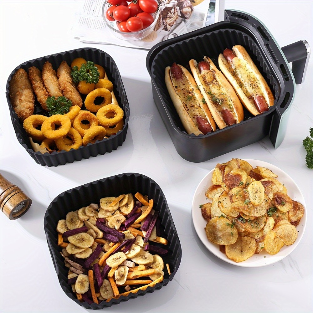 エアフライヤーシリコンライナー 正方形 再利用可能 ノンステ - Kitchen Gadgets Air Fryer のレビューと価格