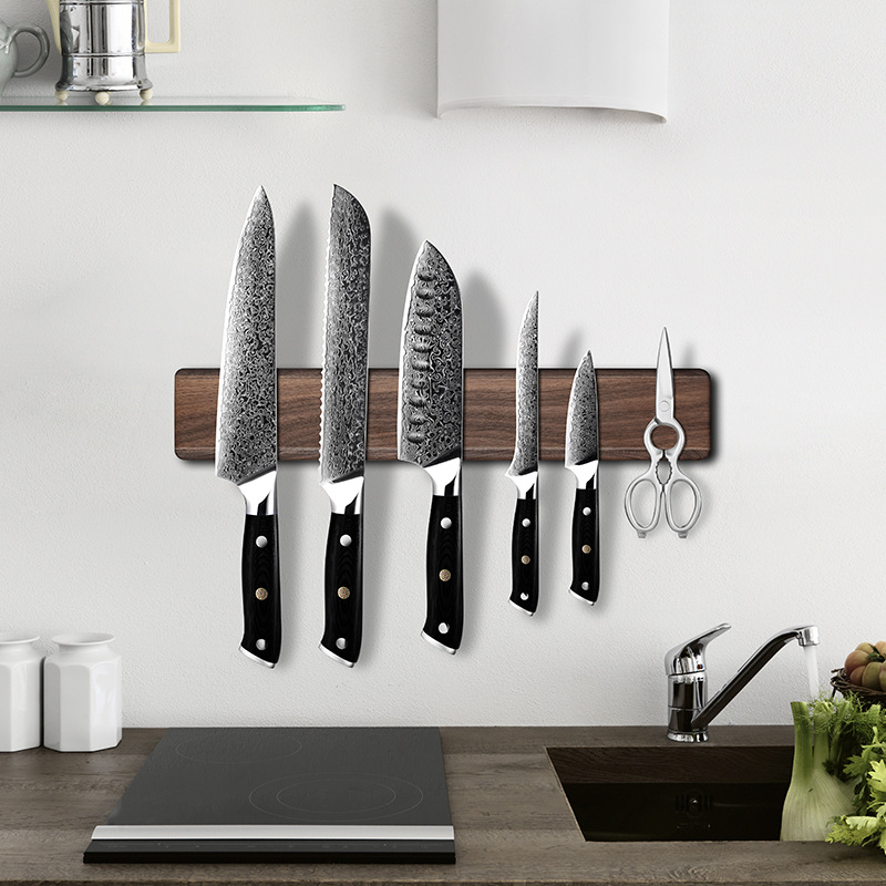 40-46CM強力磁気式ナイフホルダー、ウォールナット材製、 - Magnetic Knife Strip のレビューと価格