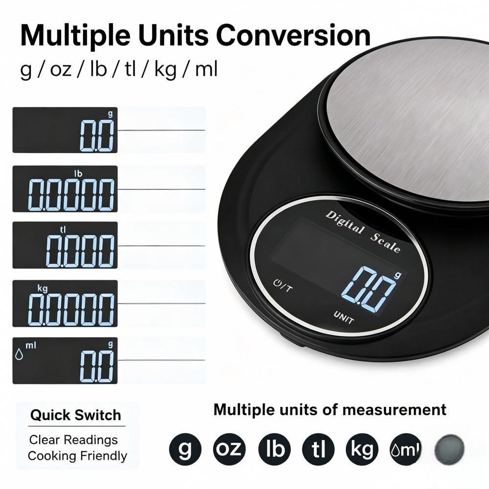 2KG 0.1g ミニポータブルデジタルキッチンスケール、丸 - Digital Kitchen Scale のレビューと価格