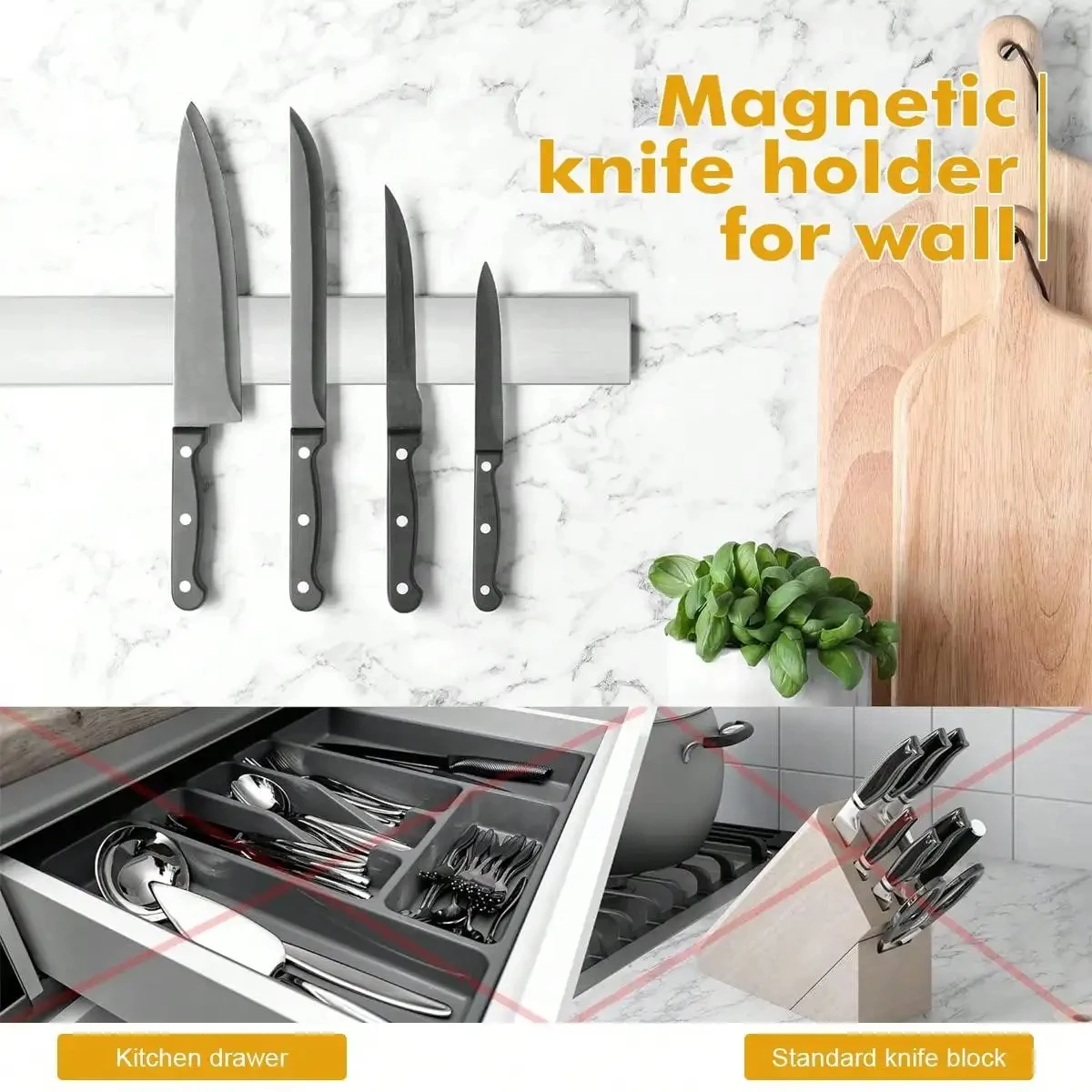 Leeseph 磁気ナイフホルダー 壁掛け用 多目的ステンレ - Magnetic Knife Strip のレビューと価格