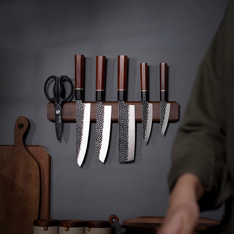 ブランド厚いアカシア木製磁気ナイフホルダー 40 50 セン - Magnetic Knife Strip のレビューと価格