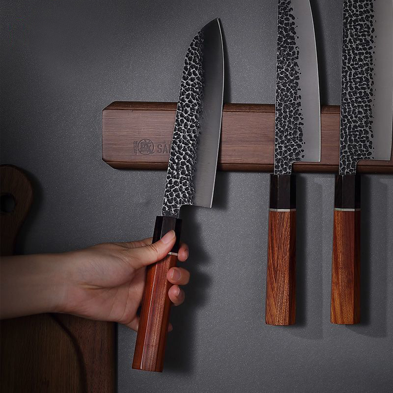 ブランド厚いアカシア木製磁気ナイフホルダー 40 50 セン - Magnetic Knife Strip のレビューと価格
