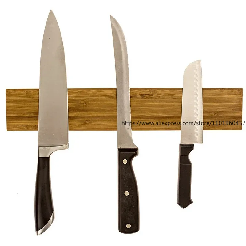 Leeseph 強力な壁取り付け磁気ナイフストリップ、無垢竹 - Magnetic Knife Strip のレビューと価格