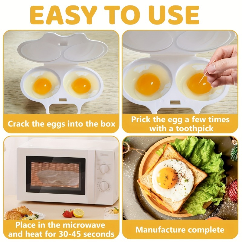 電子レンジ用蒸し卵ボックス、朝食、弁当、ランチの作成に、キッ - Kitchen Gadgets For Gifts のレビューと価格